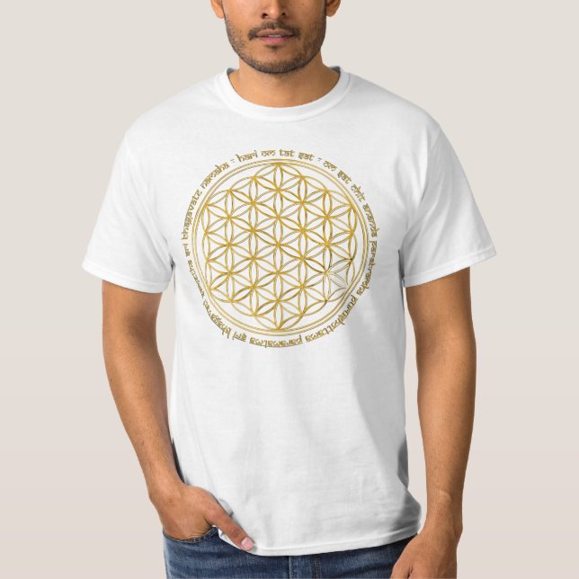 T-shirts Moola Mantra, flor da vida/ (Frente)
