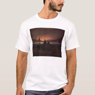 T-shirts Moon a aumentação sobre o mar, 1822 (o óleo em