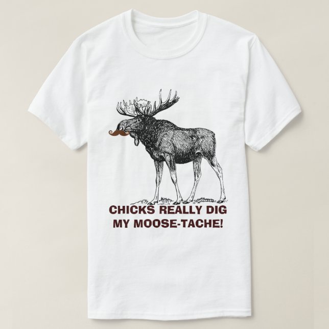 T-shirts Moose-tache (Frente do Design)