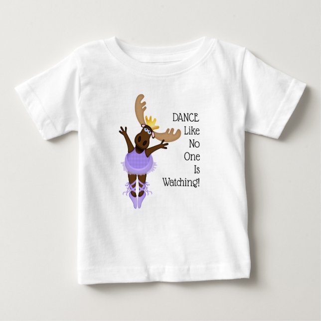 T-shirts Mooserina, o Moose Desajeitado Espero que Dance (Frente)