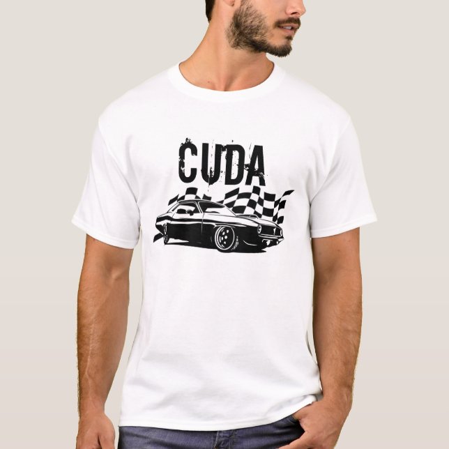 T-shirts Mopar - Plymouth Cuda Barracuda - (Frente)