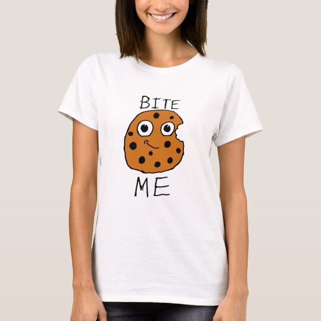 T-shirts Morda-me biscoito (Frente)