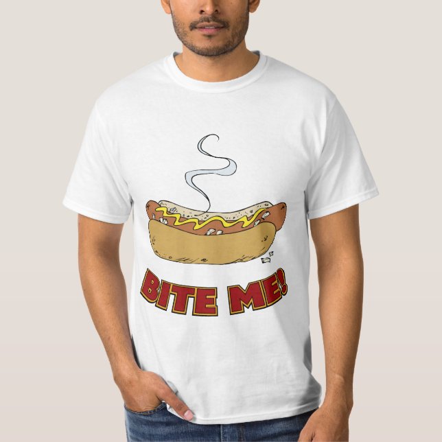 T-shirts Morda-me - cachorro quente (Frente)