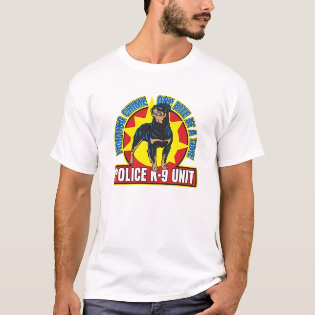 T-shirts Mordida de K9 Rottweiler (Frente)