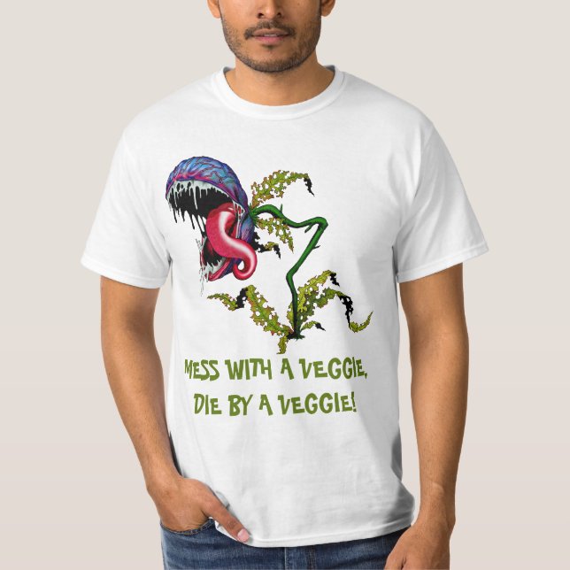 T-SHIRTS MORRA POR UM VEGETARIANO: PLANTA CARNÍVORA (Frente)
