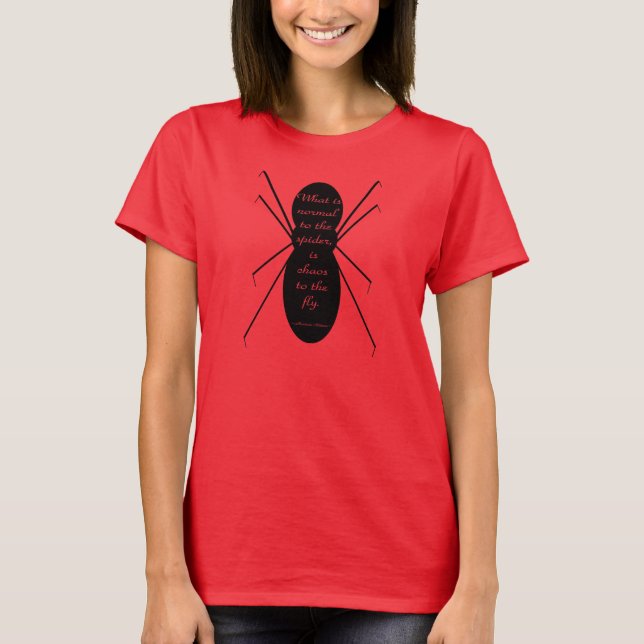T-shirts Morticia Addams e a aranha (Frente)