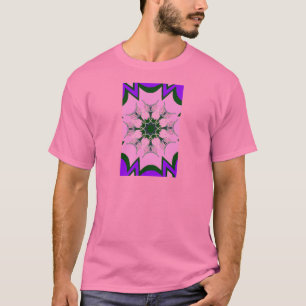 T-shirts Motif Monograma de Motif Floral, de Cor Preta e Ro