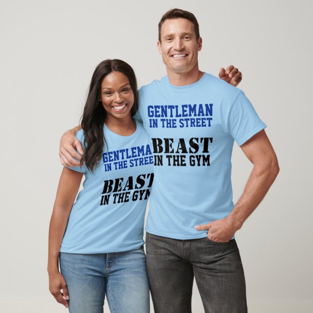 T-shirts Motivação de Treino de Cavalheiro e Fera (Unissex)