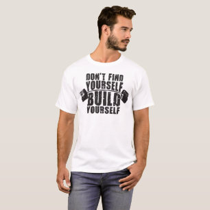 T-shirts Motivação de Workout - Construa-se - Barbell