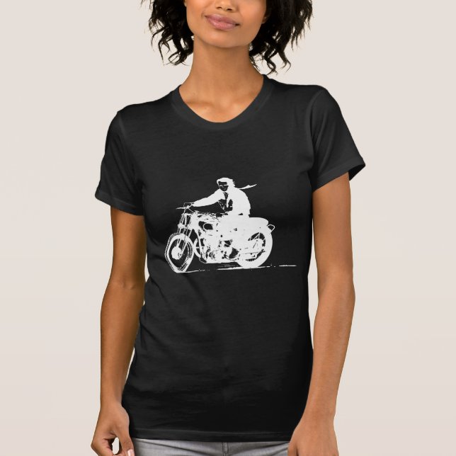 T-shirts Motocicleta branca (Frente)