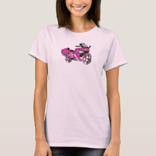 T-shirts Motocicleta cor-de-rosa no vitral