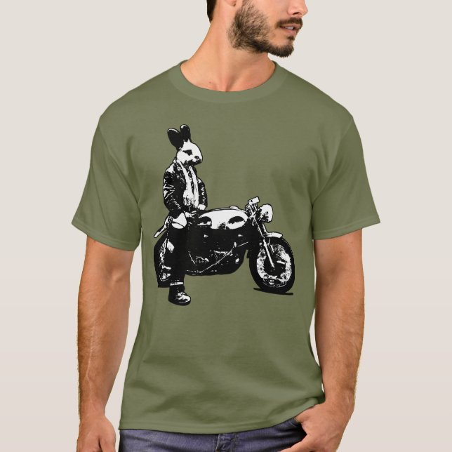 T-shirts Motociclista do coelho (Frente)