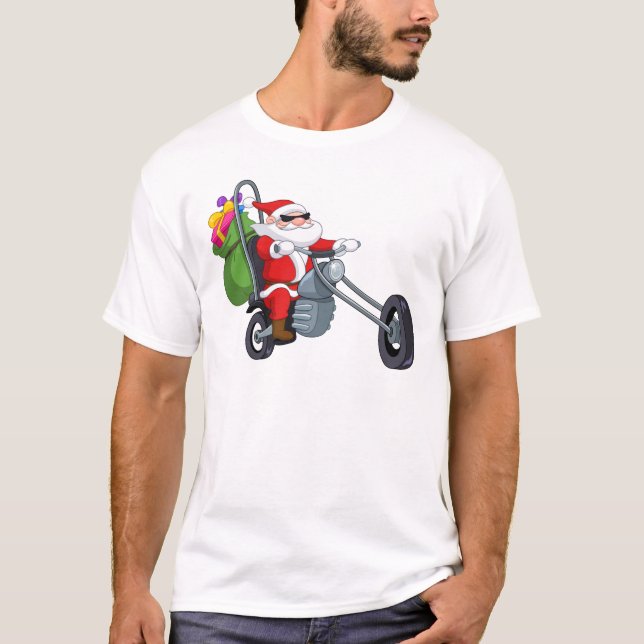 T-shirts motociclista santa claus (Frente)