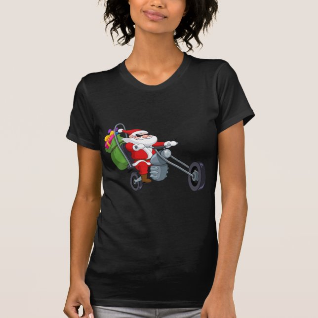 T-shirts motociclista santa claus (Frente)