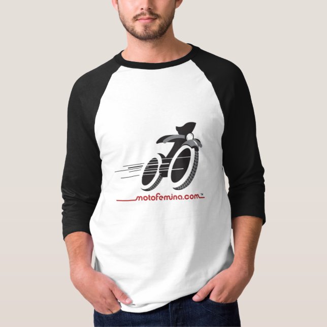 T-shirts MotoFemina 3/4 de Raglan da Capa (Frente)