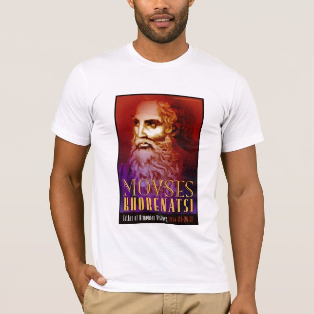 T-shirts MOVSES KHORENATSI, pai da história arménia (Frente)
