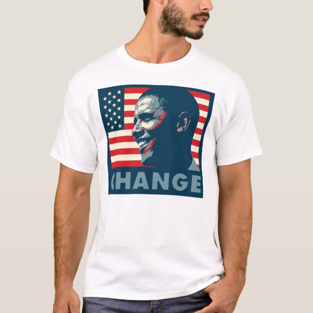 T-shirts MUDANÇA de Barack Obama (Frente)