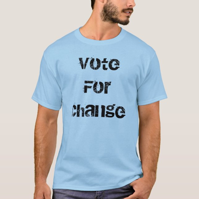 T-shirts Mudança Obama de VoteFor (Frente)