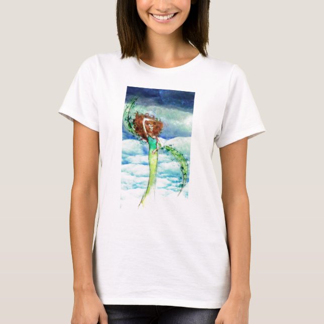 T-shirts Mulher contra um céu Raging (Frente)