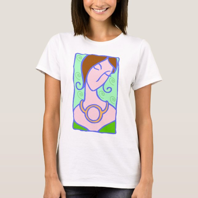 T-shirts Mulher de Touro dos anos 20 com símbolo verde (Frente)