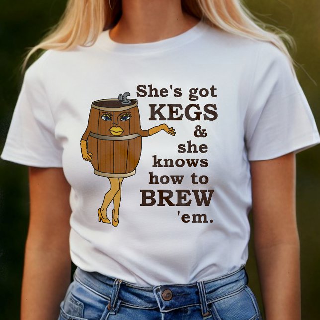 T-shirts Mulher do Funny Beer Brewer Kegs (Criador carregado)