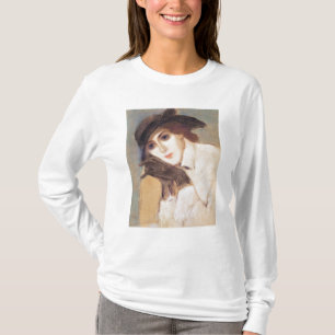 T-shirts Mulher em luvas pretas