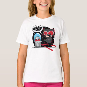 T-shirts Mulher-Gato De Chibi Roubando Um Diamante