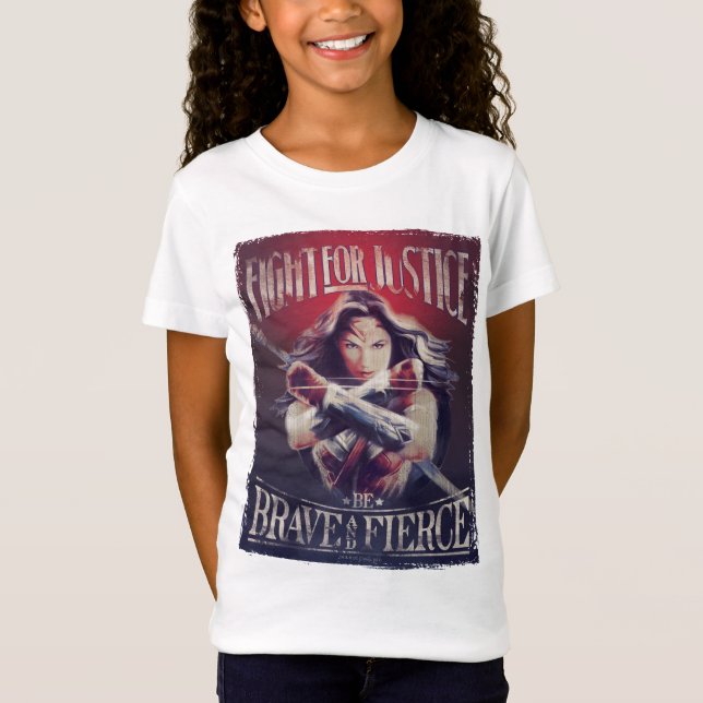 T-shirts Mulher Maravilha Luta Pela Justiça (Frente)