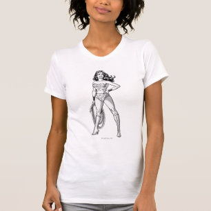 T-shirts Mulher Maravilha Preta e Branco