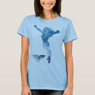 T-shirts Mulher Maravilha Silhueta Azul Sky