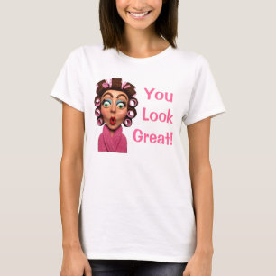 T-shirts Mulher que veste encrespadores