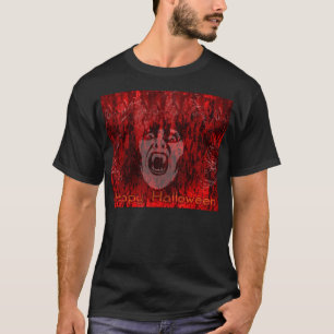 T-shirts Mulher-Vampira Assustada no Sangue