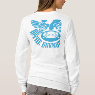 T-shirts Mulheres Azuis Feitas com Hoody