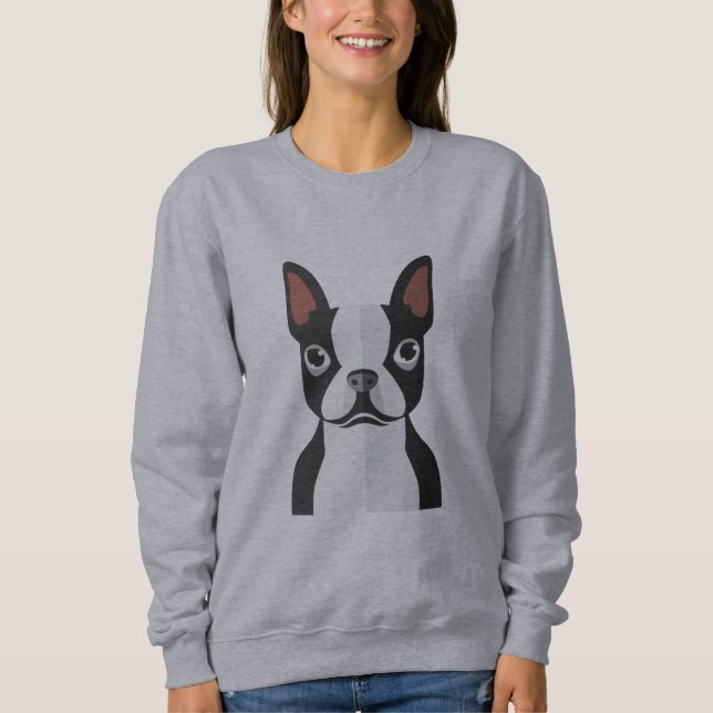 T-shirts Mulheres da camisola de Boston Terrier (Frente)