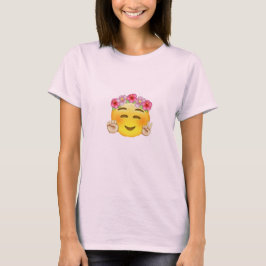T-shirts Mulheres da Laço-Tintura de Emoji da paz