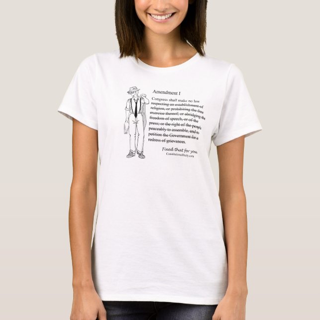 T-shirts Mulheres da Primeira Emenda (Frente)