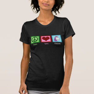 T-shirts Mulheres dos unicórnios do amor da paz