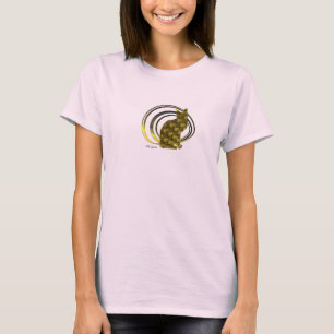 T-shirts mulheres douradas do gato de chita "18K"