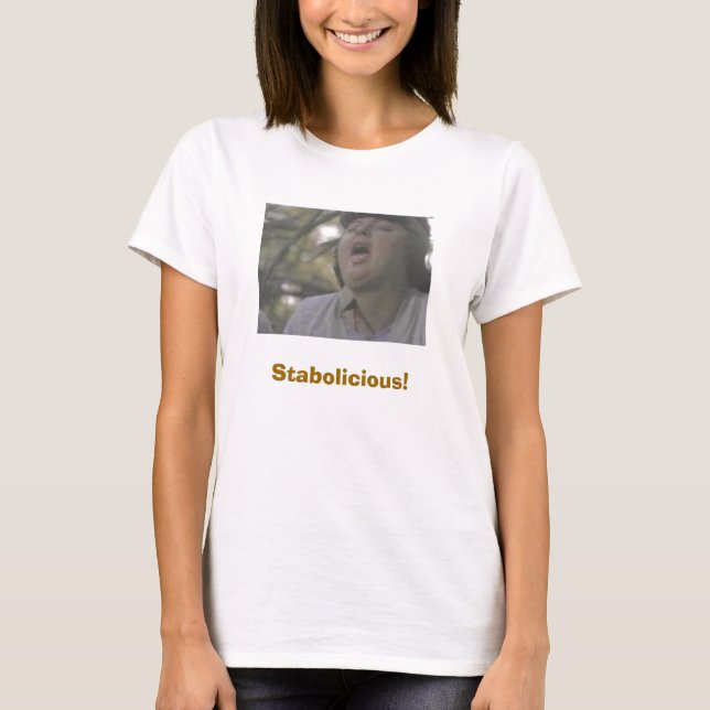 T-shirts mulheres gordas com banana, Stabolicious! (Frente)