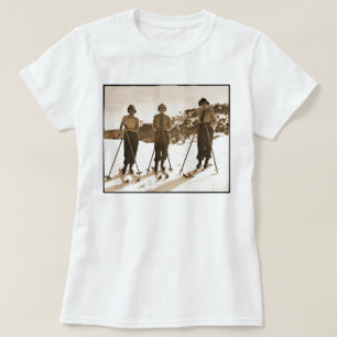 T-shirts Mulheres Vintage Retro Esquiando 'Ski Bums 1942'