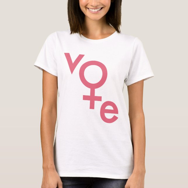 T-shirts Mulheres Votam Símbolo de Gênero (Frente)