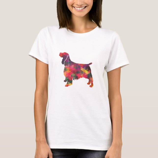 T-shirts Múltiplos Cachorros Geométricos de Springer Spanie (Frente)
