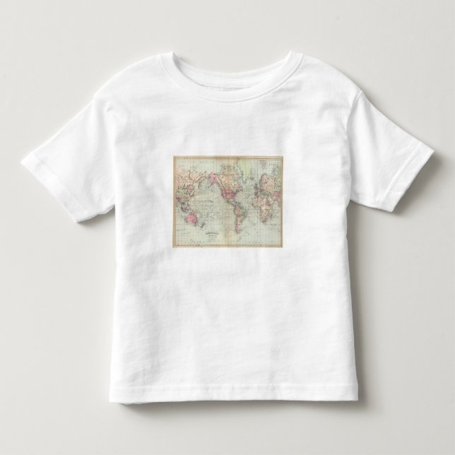 T-shirts Mundo, a projeção de Mercator (Frente)