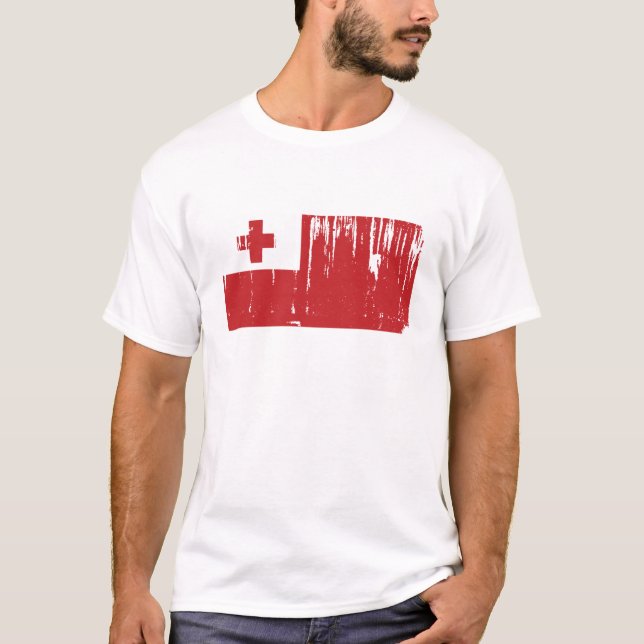 T-shirts Mundo da bandeira de Tonga (Frente)