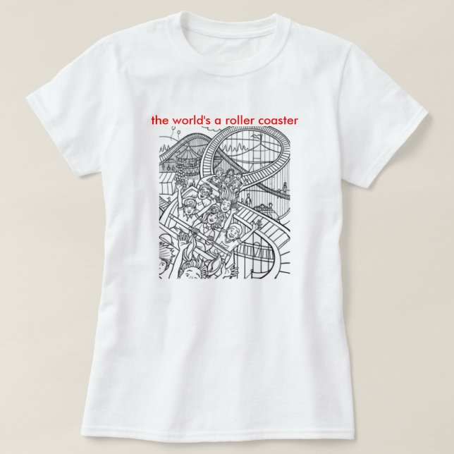 T-shirts mundo da montanha russa (Frente do Design)