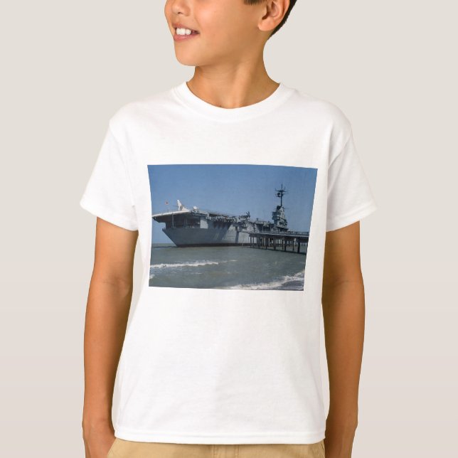 T-shirts Museu naval de USS Lexington (Frente)