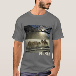 T-shirts Mush da imagem da equipe do trenó do cão
