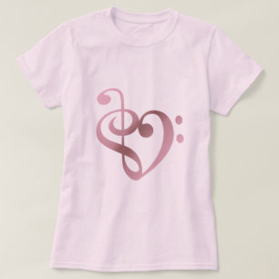 T-shirts Music Heart Rosa no Love