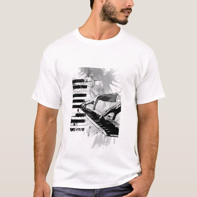 T-shirts música clássica do piano (Frente)