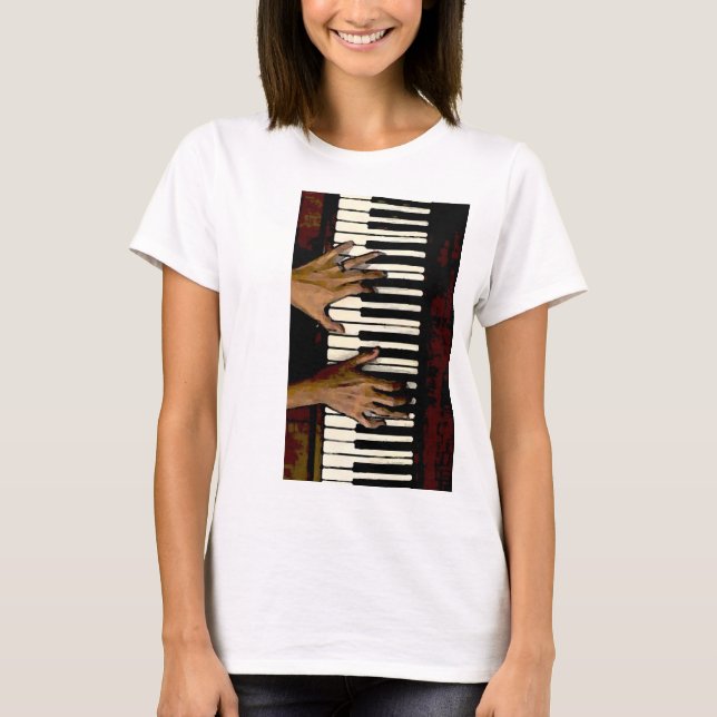 T-shirts música clássica piano (Frente)